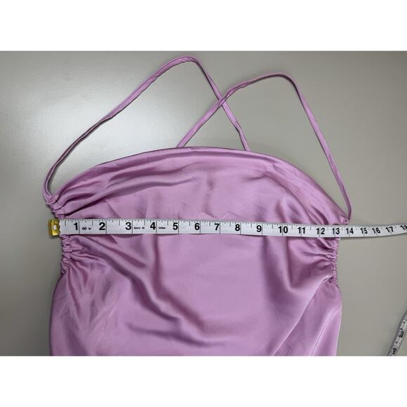 Forever 21 Y2K Satin Cowl Neck Slip Dress Womens S Pink Feminine Fairy Silky - Picture 8 of 15